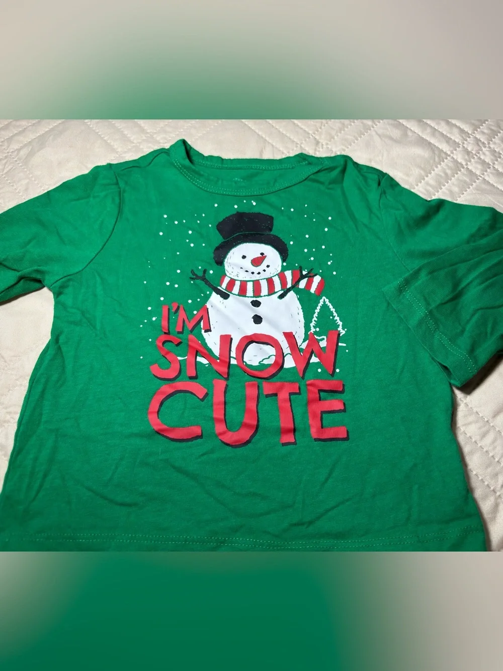 Children’s Place 12-18M 'I'm Snow Cute' Snowman Holiday Tee